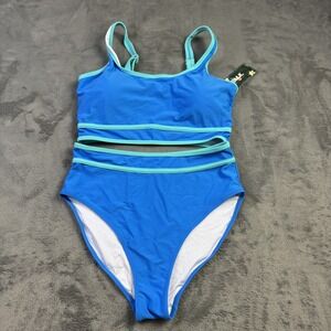BMJL Swimsuit Womens Medium Blue One Piece Cut Out Monokini Bathing Suit Beach